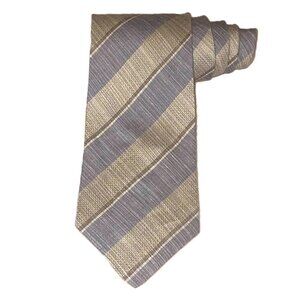 Ermenegildo Zegna Linen Silk Mens Necktie taupe cream Tie 60